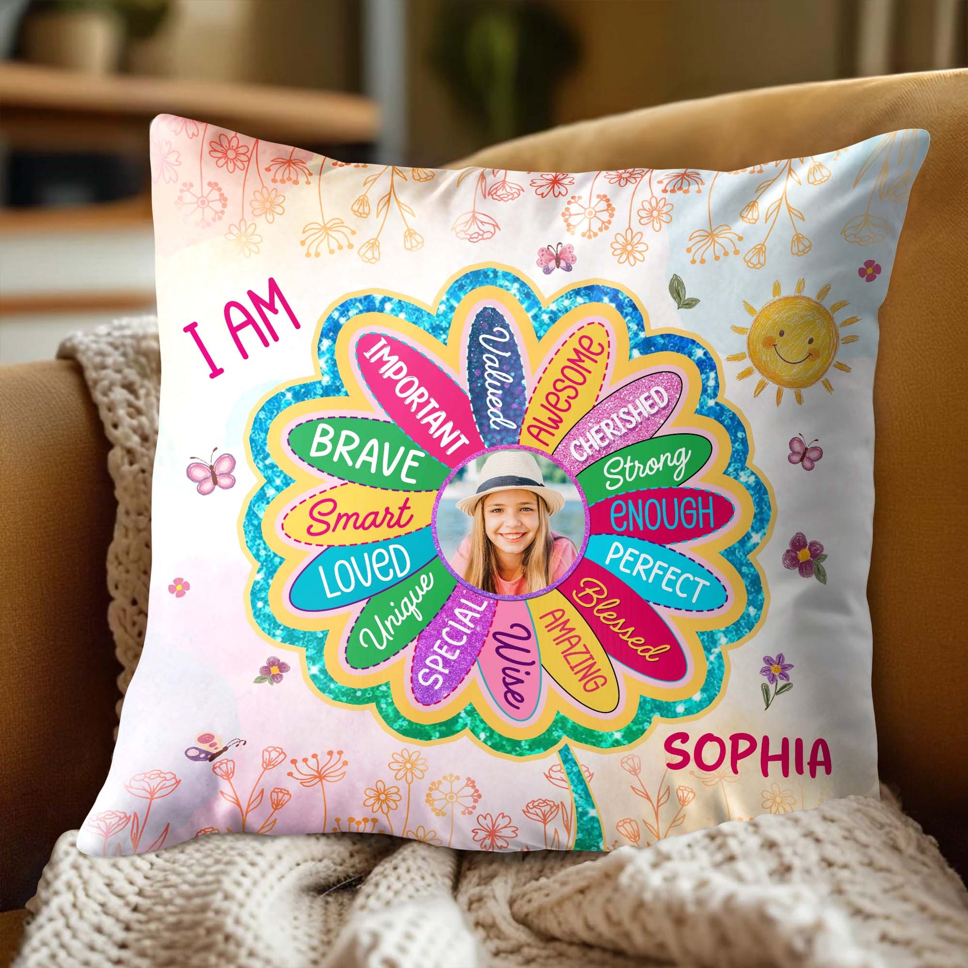 I Am Important, Brave, Loved, Special Awesome, Cherished Pillow