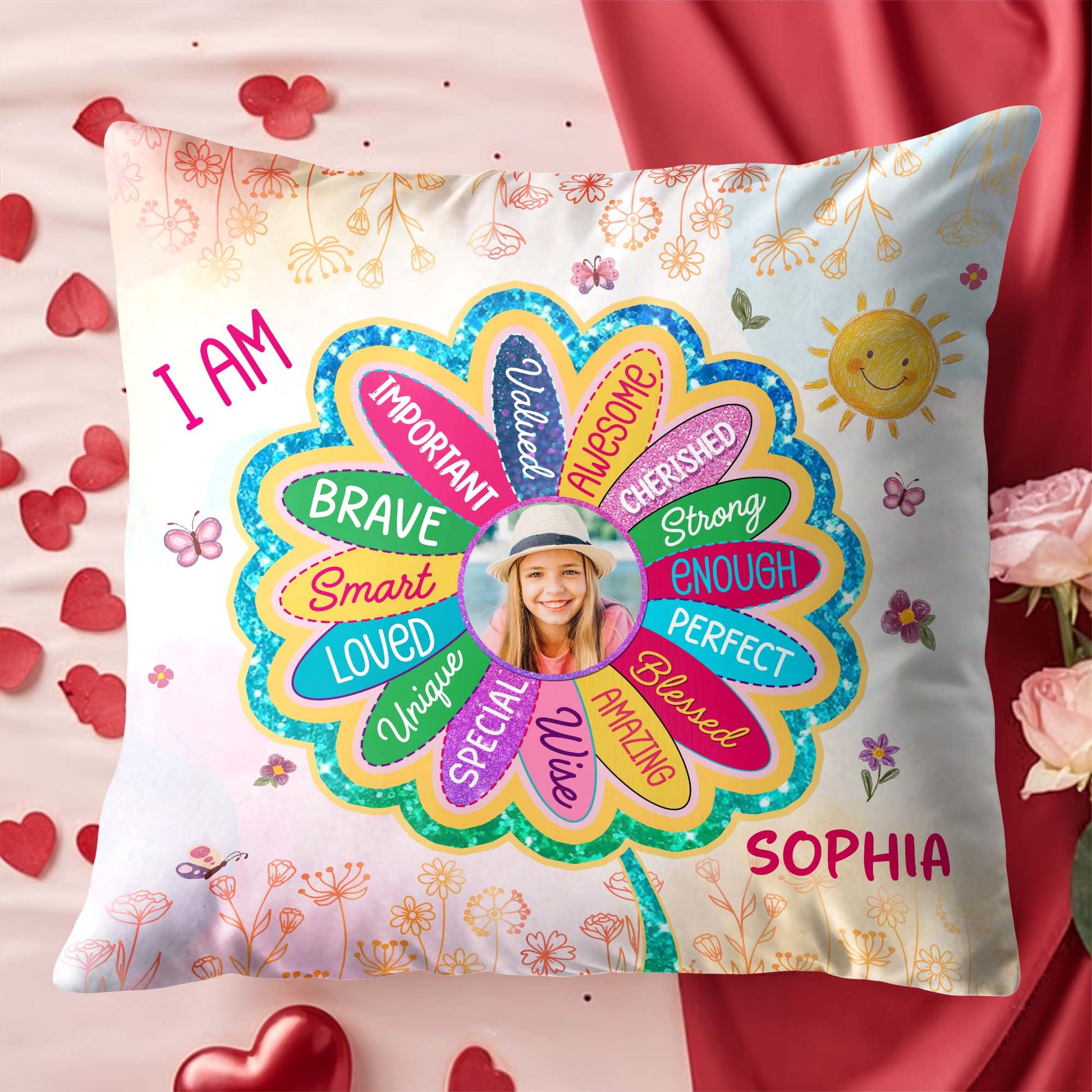 I Am Important, Brave, Loved, Special Awesome, Cherished Pillow