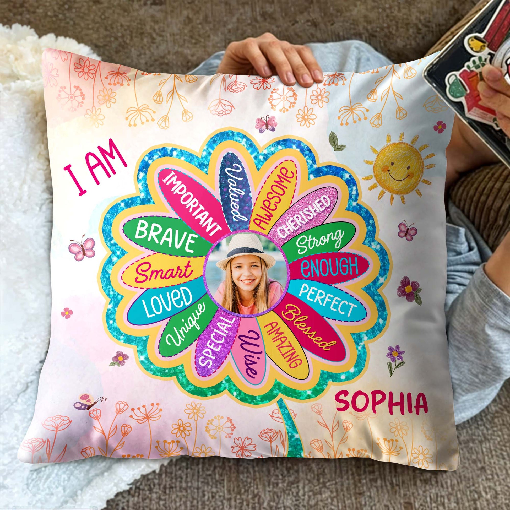 I Am Important, Brave, Loved, Special Awesome, Cherished Pillow