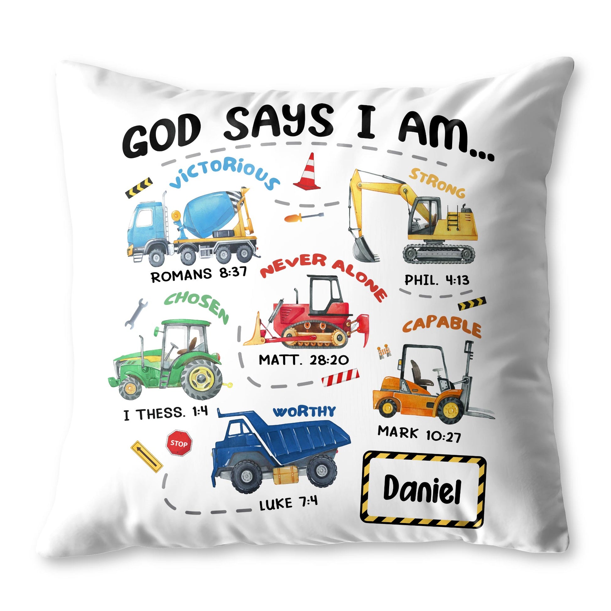 God Says I Am Victorious, Strong, Chosen, Custom Pillow For Boys