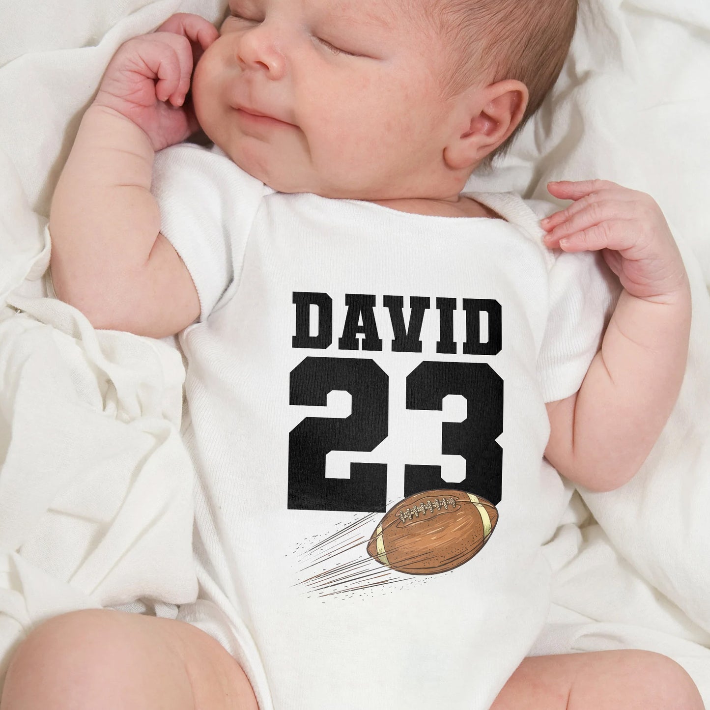 Customizable Baby Onesie With Football Design