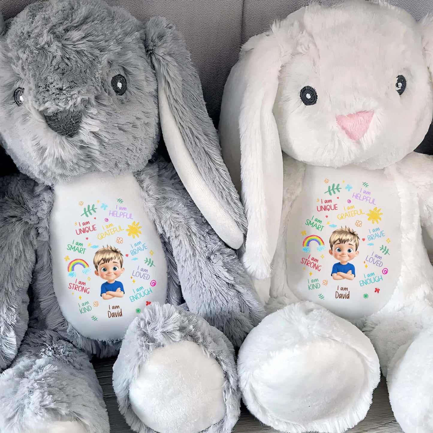 I Am Unique, I Am Helpful, I Am Grateful, Positive Affirmations On Bunny