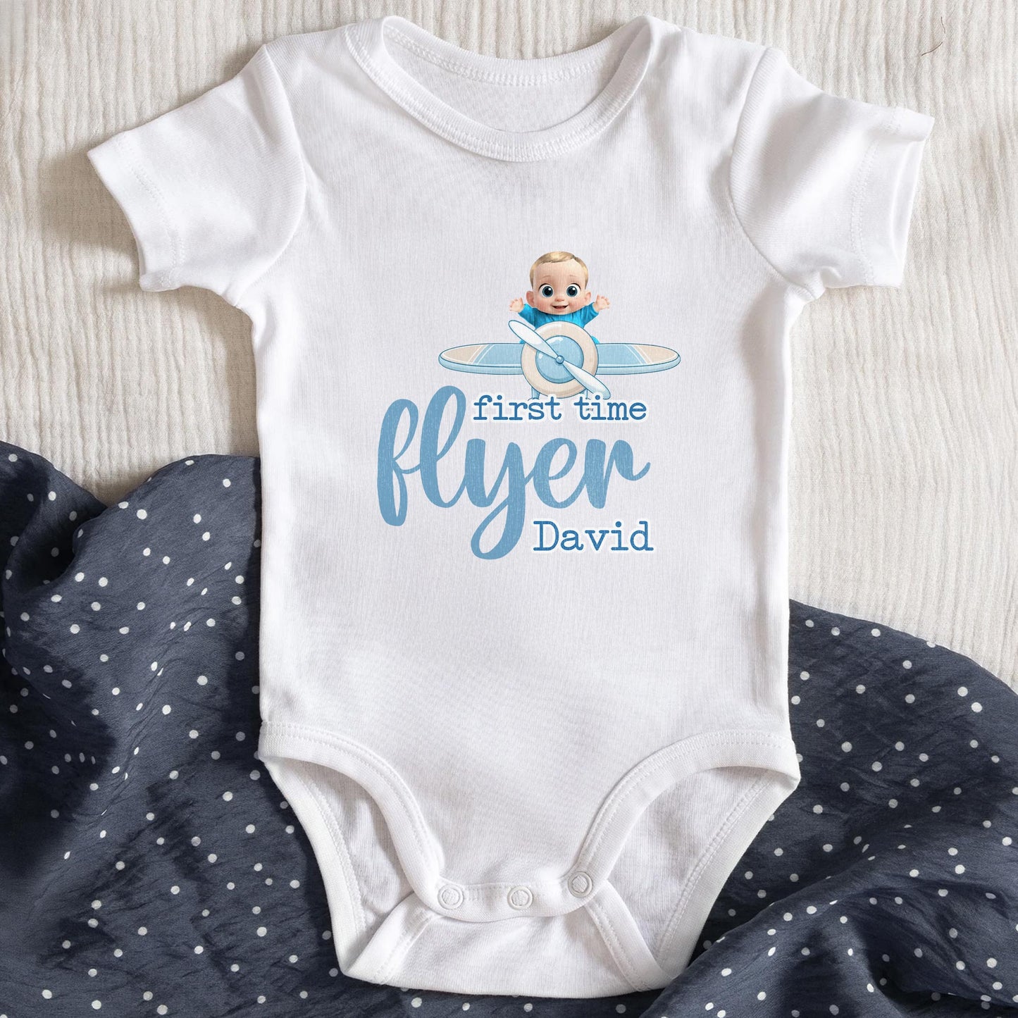 First Time Flyer, Baby And Airplane