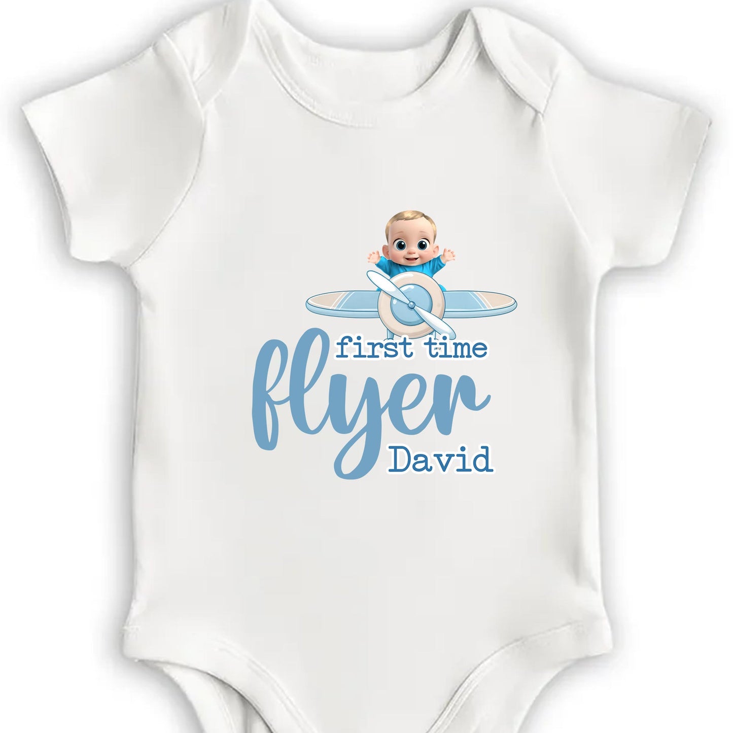 First Time Flyer, Baby And Airplane