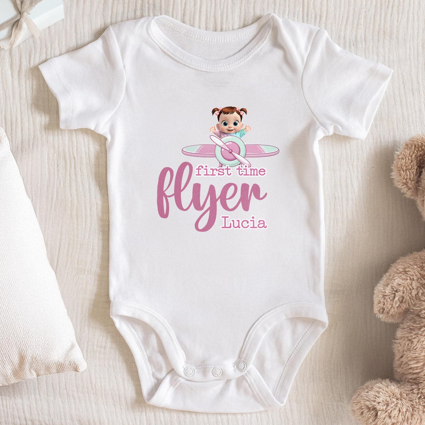 First Time Flyer, Baby And Airplane