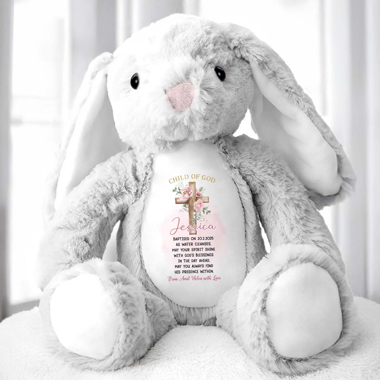 Child Of God, Jessica Baptized On 20/2/2005, Roses And Religious Words