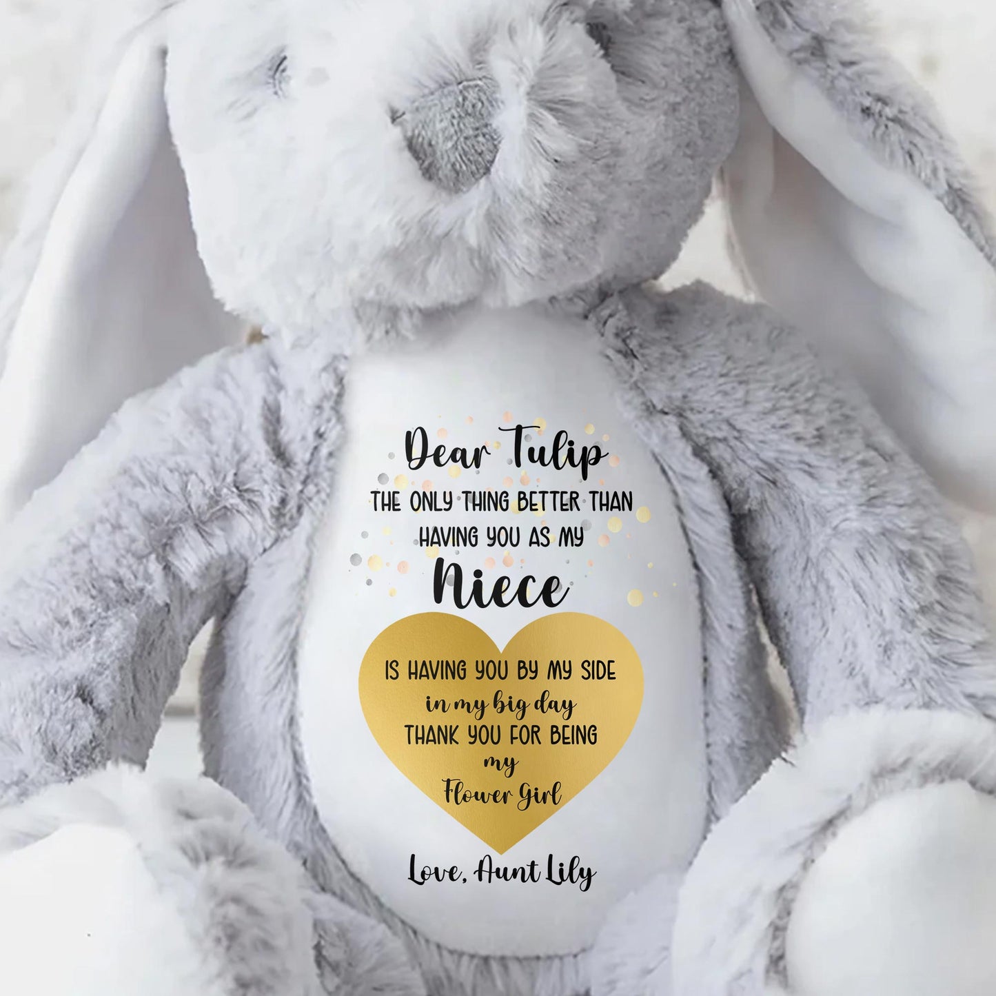 Dear Tulip, The Only Thing Better Than Having You As My Niece, Stuffed Bunny