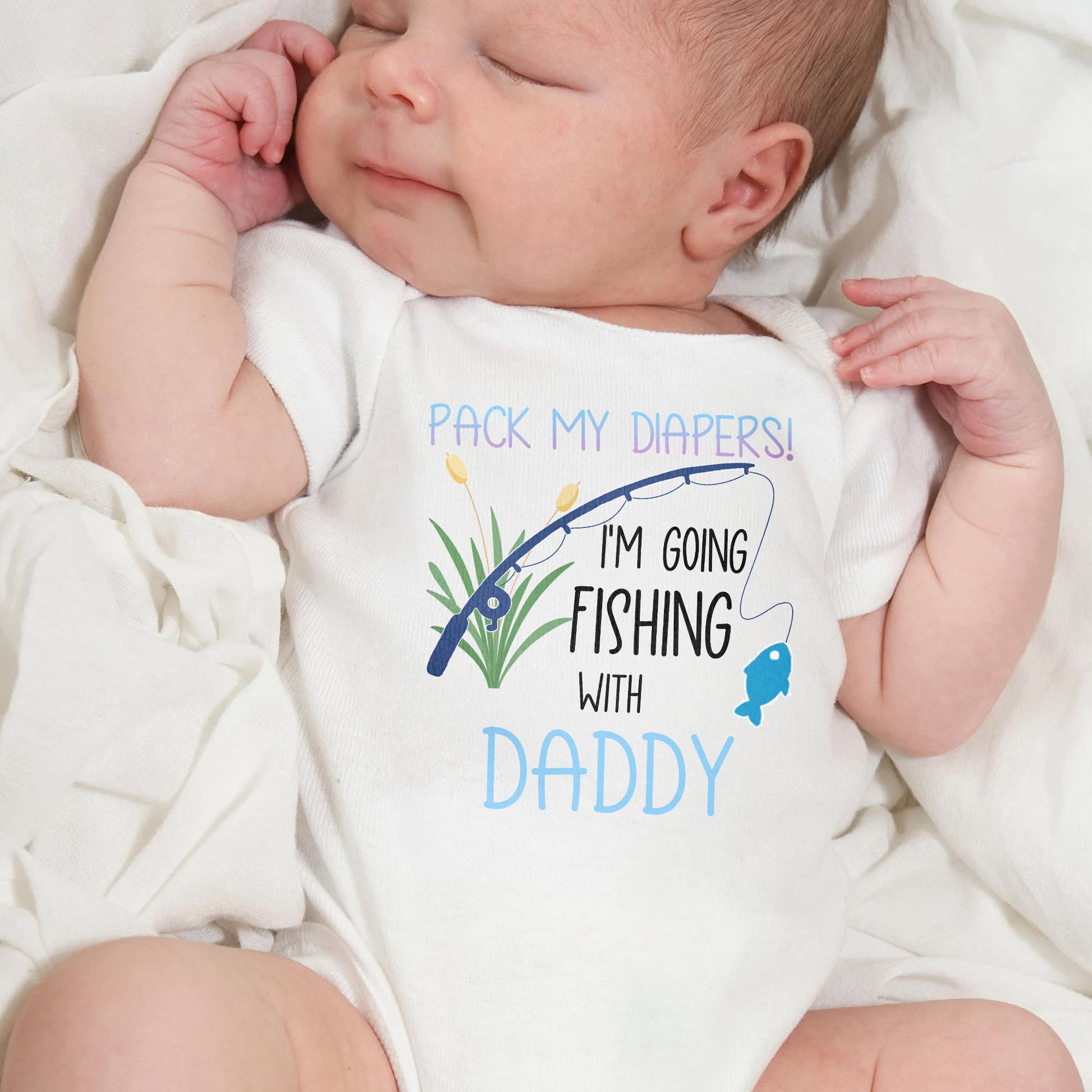Pack My Diapers! I'm Going Fishing With Daddy, Fishing Rod and Fish