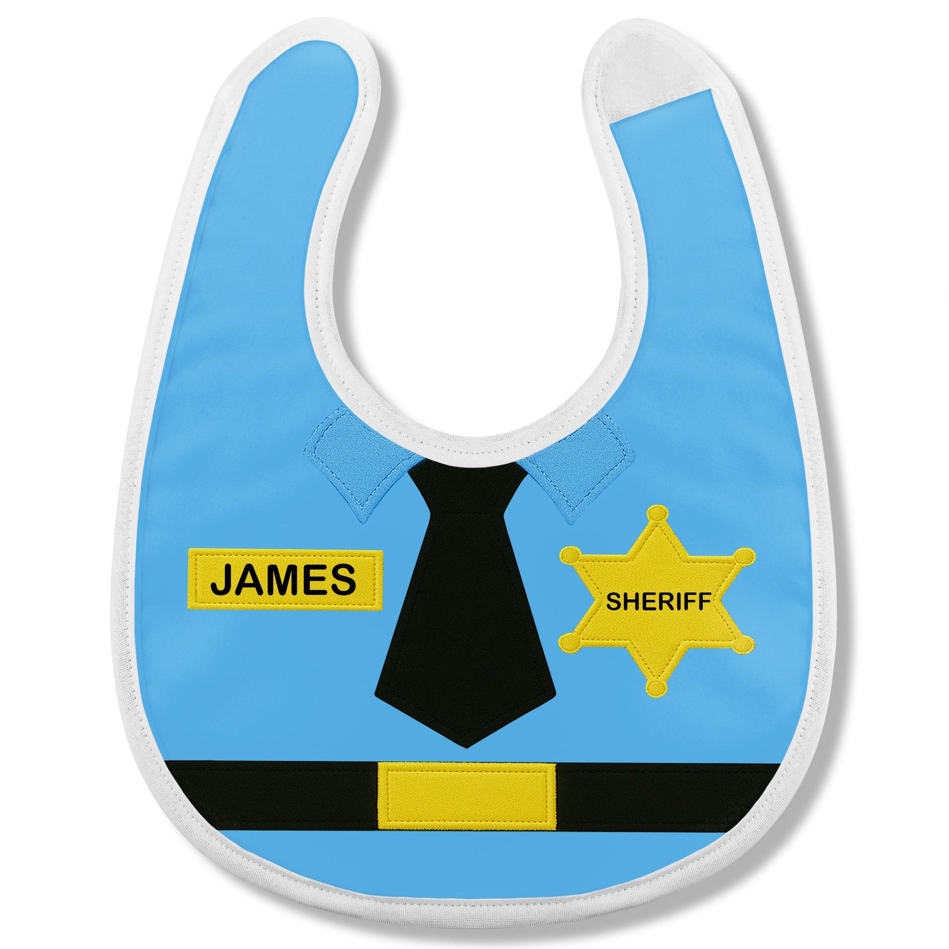 Customizable Sheriff-Themed Bib Featuring Necktie and Badge