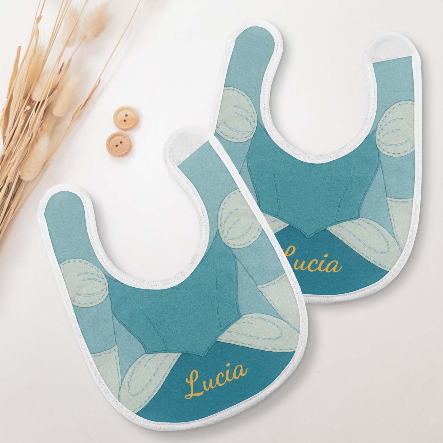 Superhero-Inspired Costume Baby Bib, Lucia