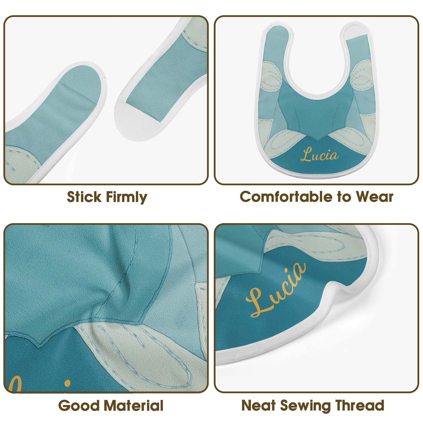 Superhero-Inspired Costume Baby Bib, Lucia