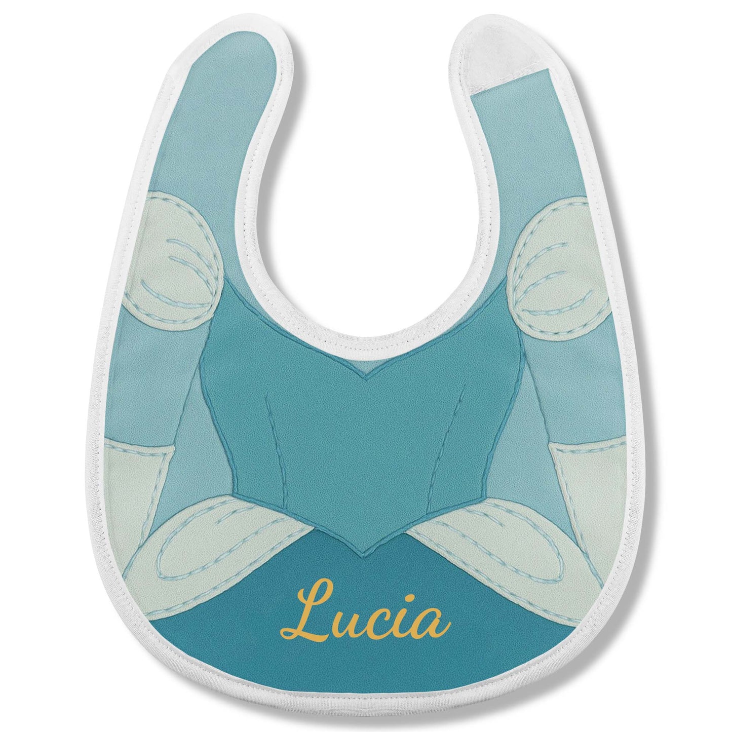 Superhero-Inspired Costume Baby Bib, Lucia