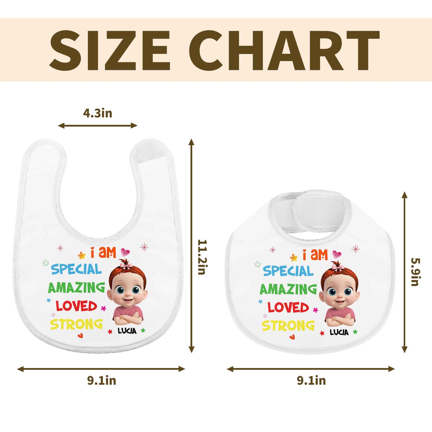 I Am Special, Amazing, Loved, Strong Baby Bib