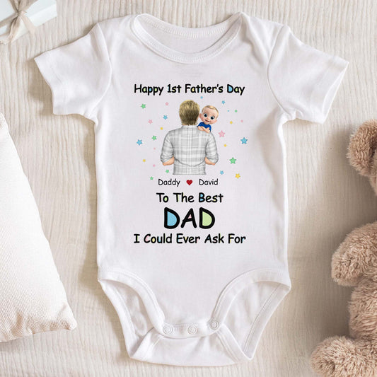 Happy 1st Father's Day Daddy To The Best DAD I Could Ever Ask For, Stars and Father and Child