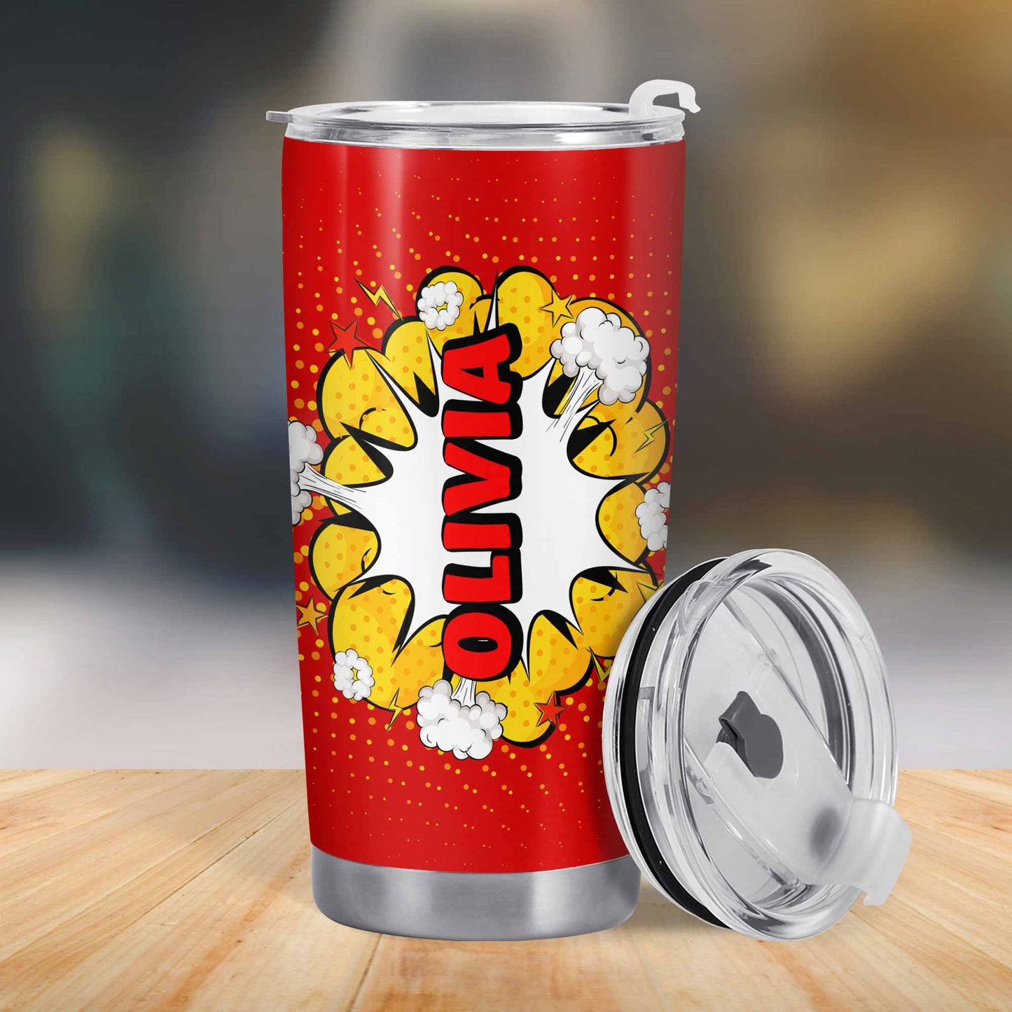 Burst Of Name In Tropical Style With Comic Style Explosion