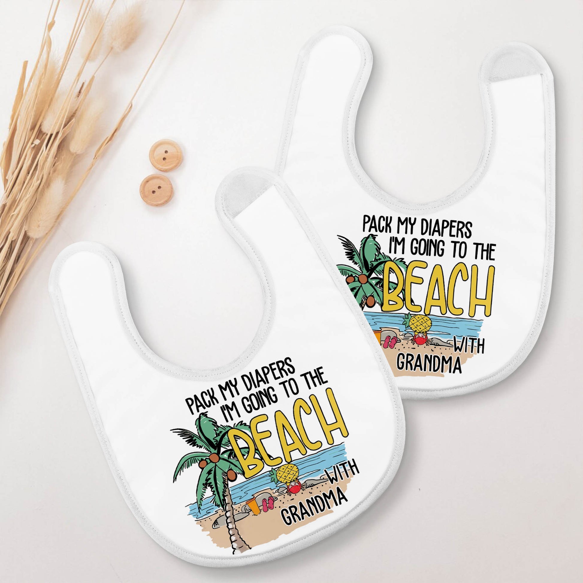 Pack My Diapers I'm Going to the Beach, Palm Tree and Suitcase