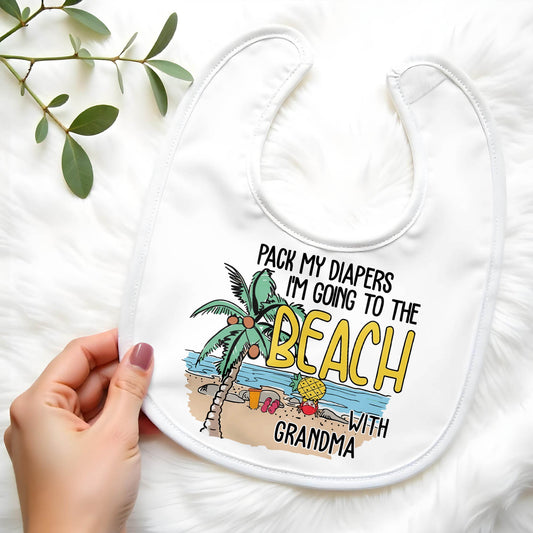 Pack My Diapers I'm Going to the Beach, Palm Tree and Suitcase