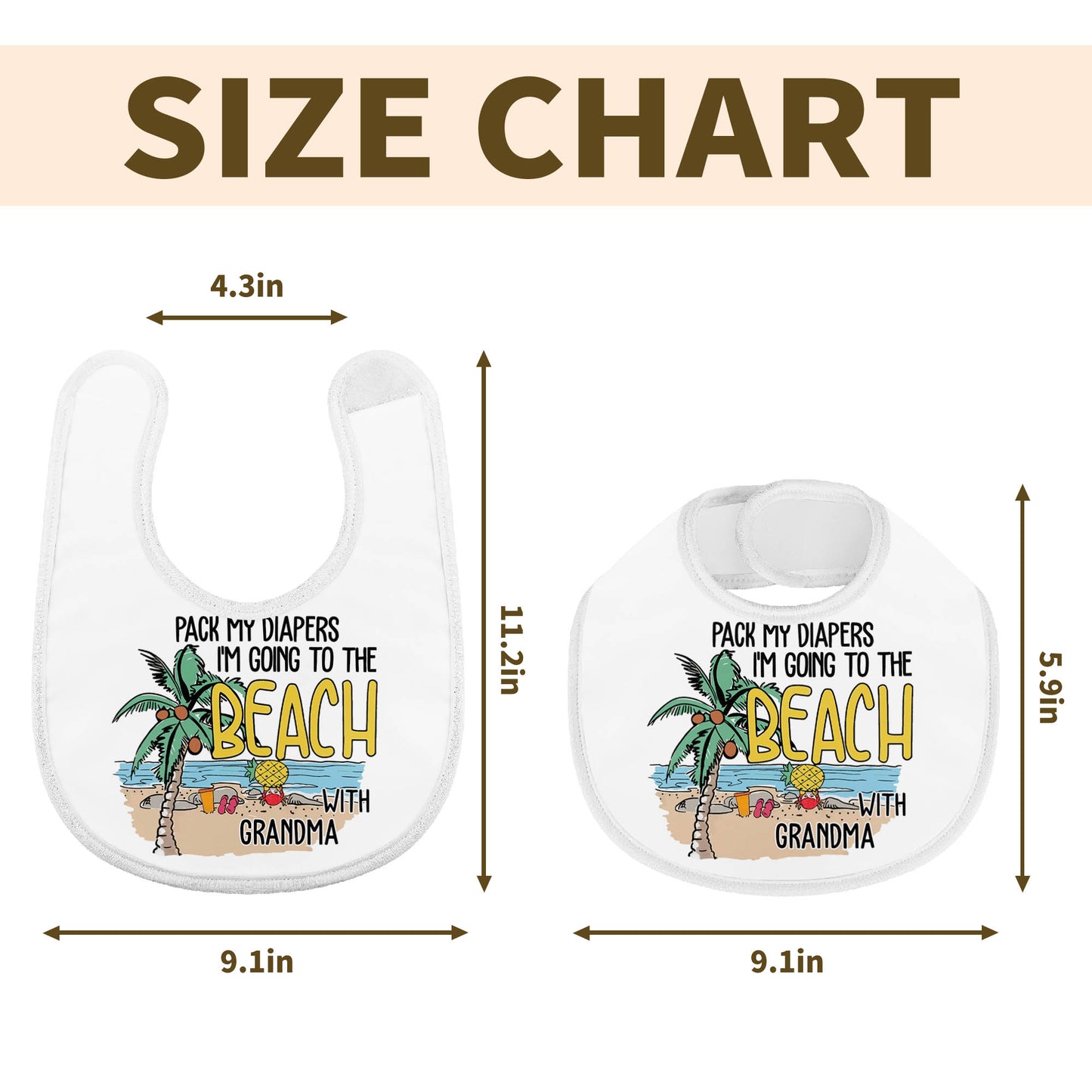 Pack My Diapers I'm Going to the Beach, Palm Tree and Suitcase