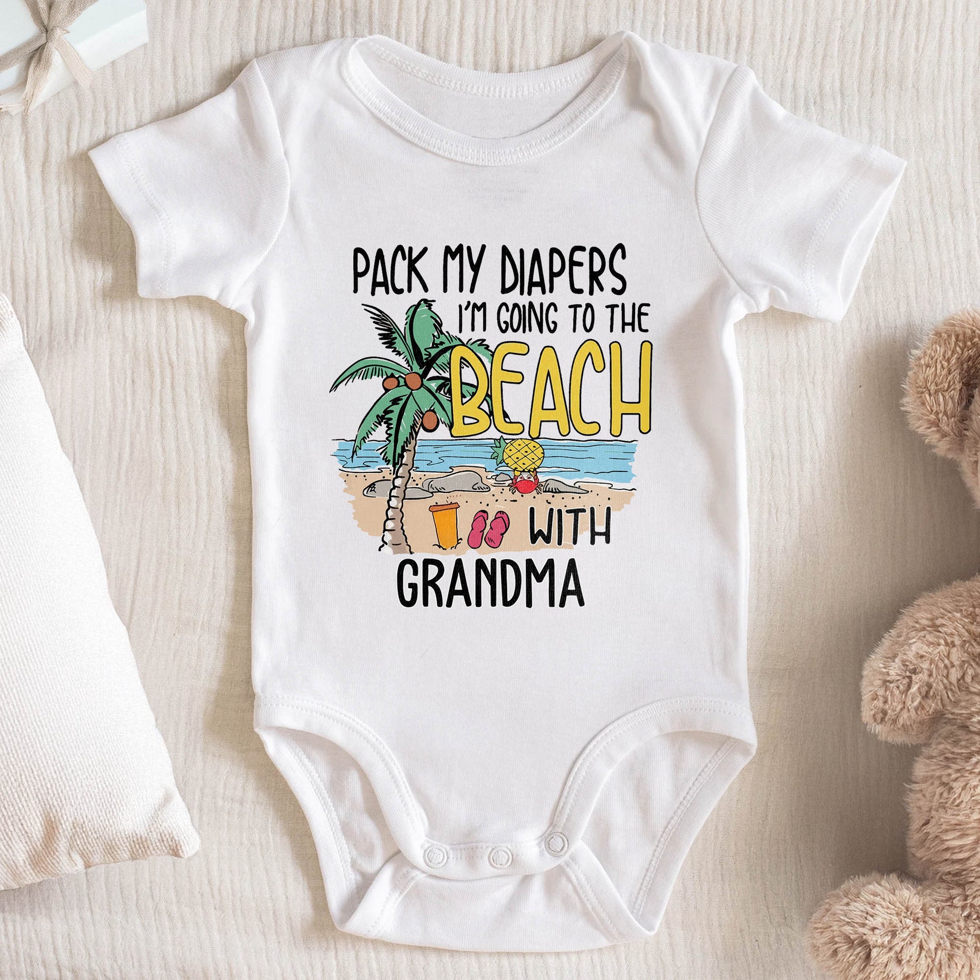 Pack My Diapers, Going To The Beach With Palm Tree