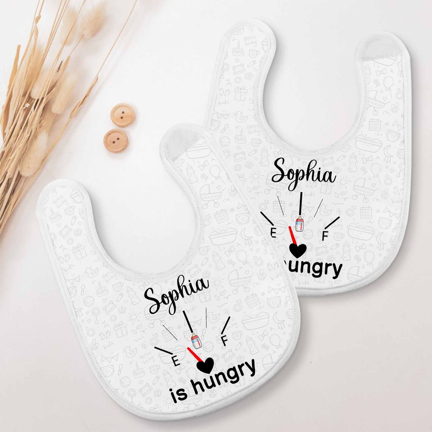 Is Hungry, Baby Items and Heart Design