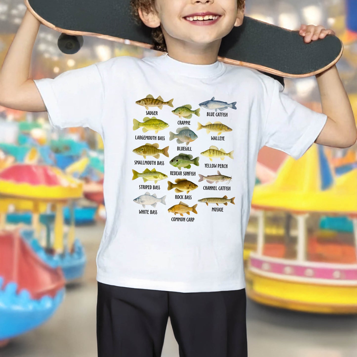 Variety Of Fish Illustrated Youth T-Shirt