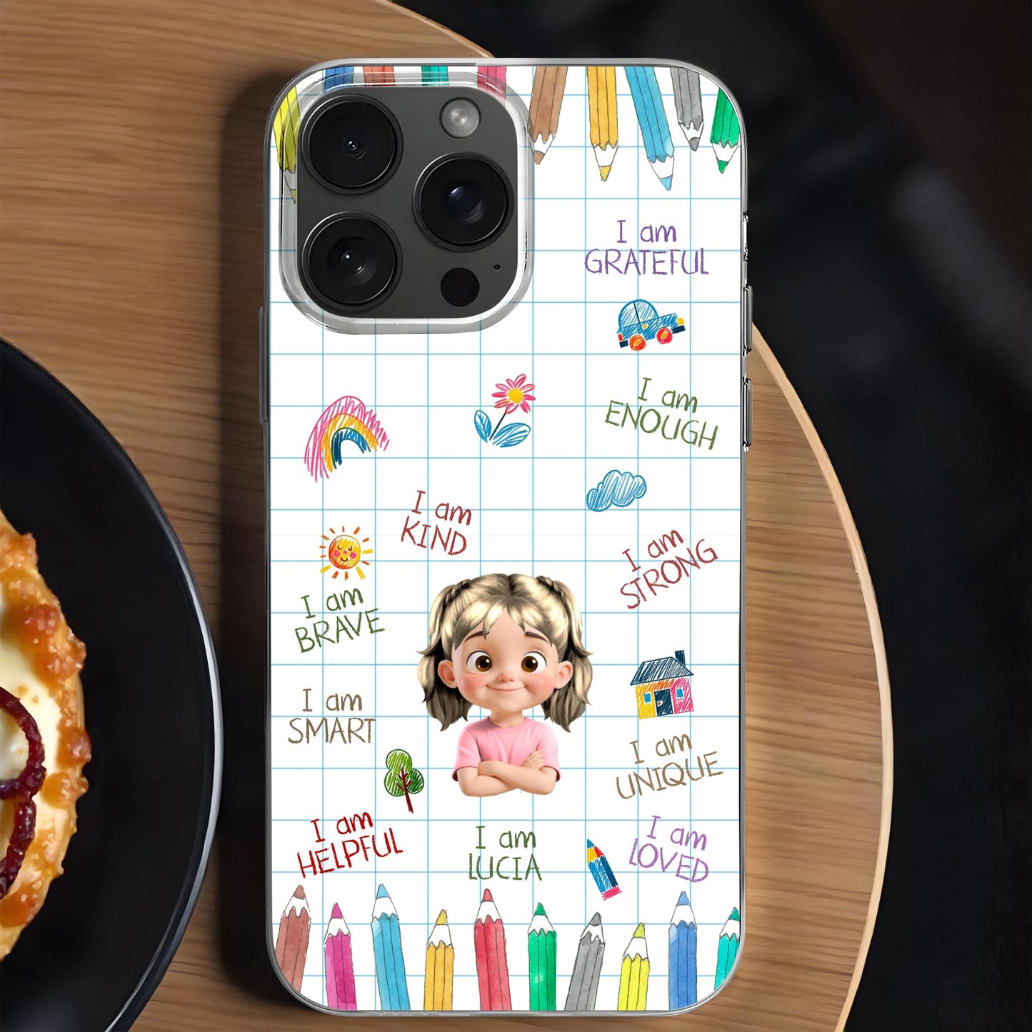 I Am Strong, I Am Loved, Pencils And Rainbow Phone Case