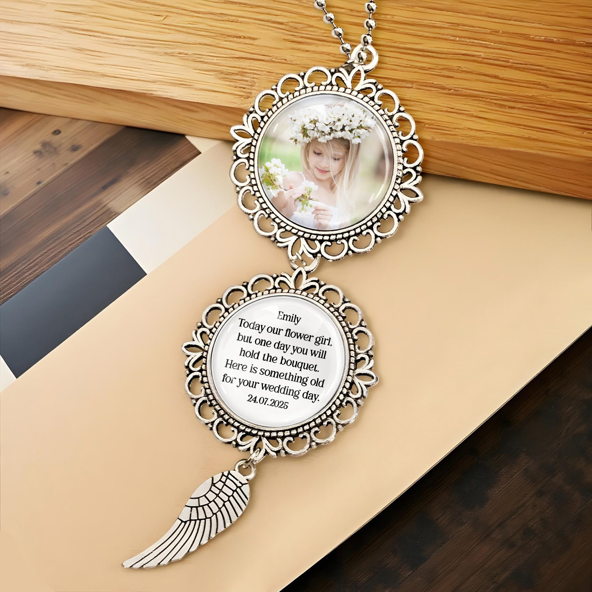 Today Our Flower Girl, Something Old For Your Wedding Day, Pendant Charm