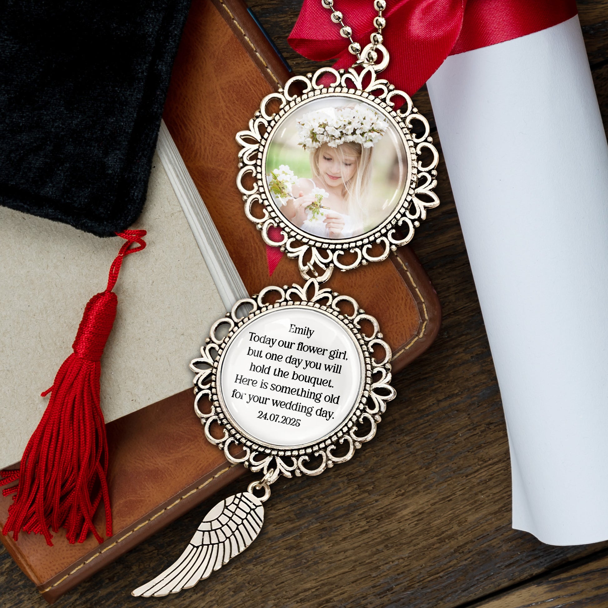 Today Our Flower Girl, Something Old For Your Wedding Day, Pendant Charm