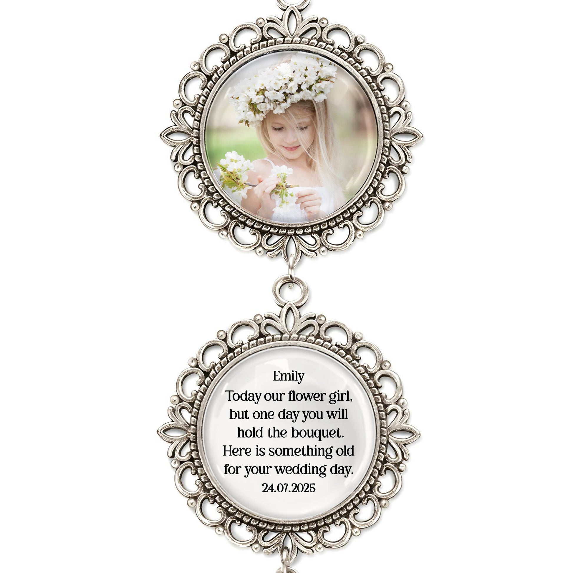 Today Our Flower Girl, Something Old For Your Wedding Day, Pendant Charm