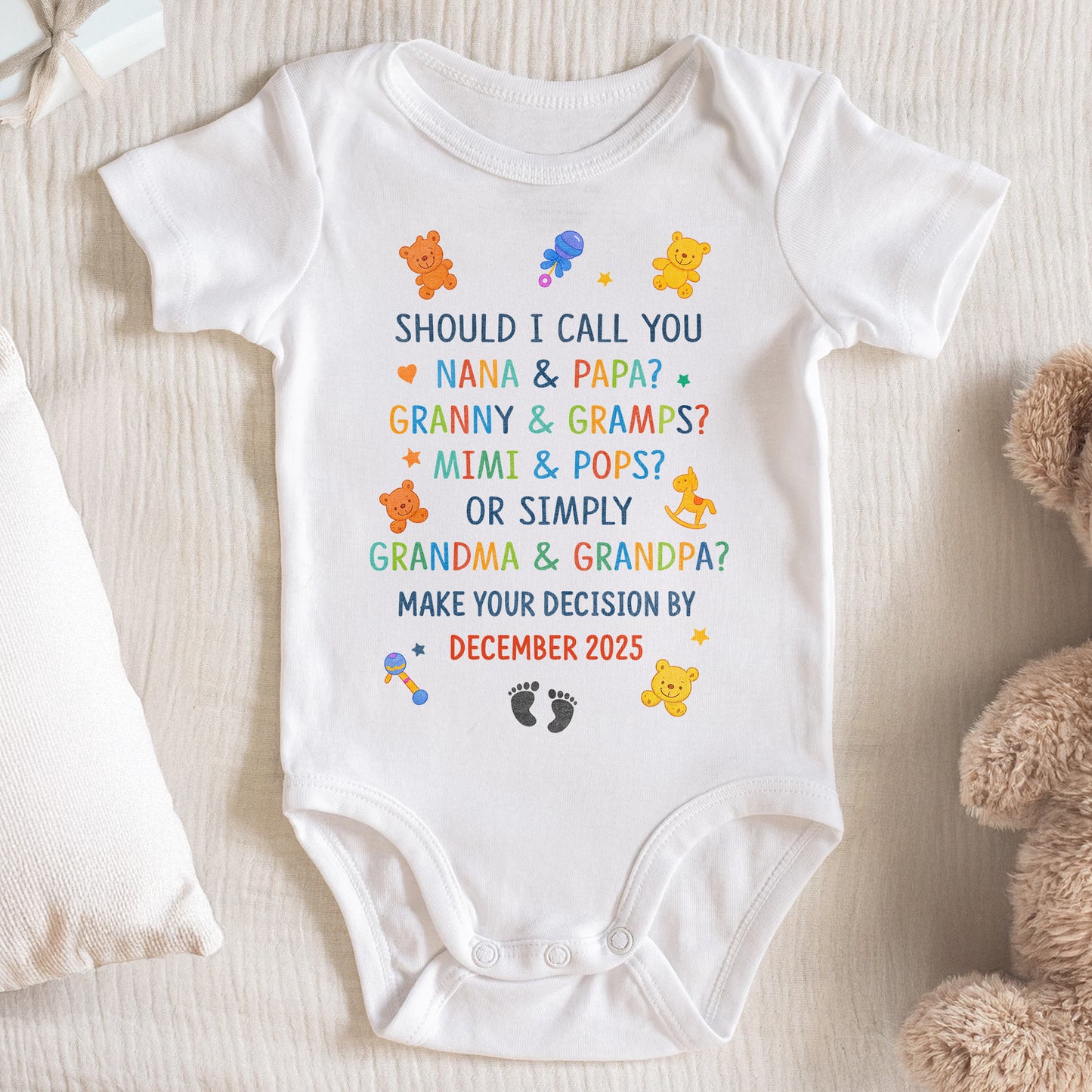 Should I Call You Nana & Papa? Lovely Custom Baby Onesie