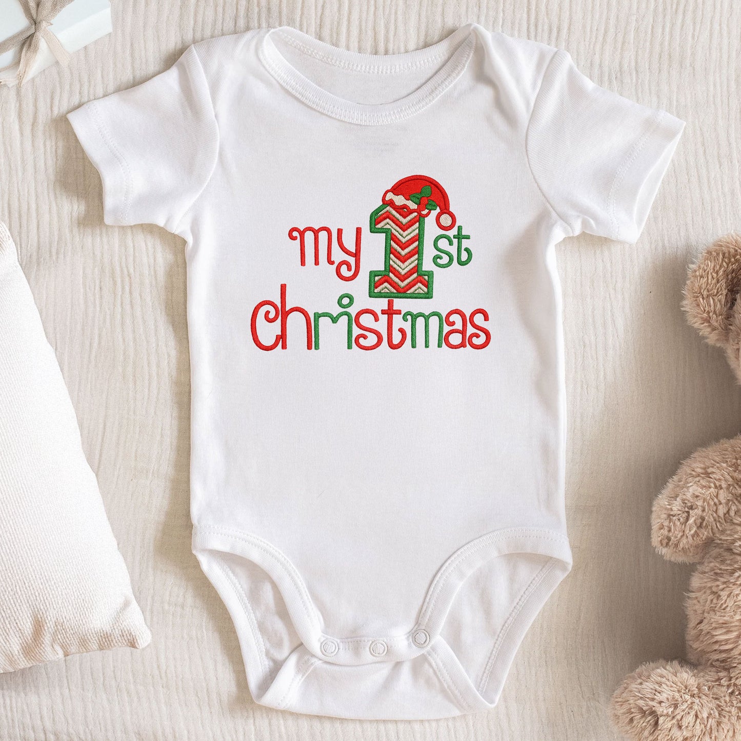 My 1St Christmas, Candy Cane And Christmas Hat
