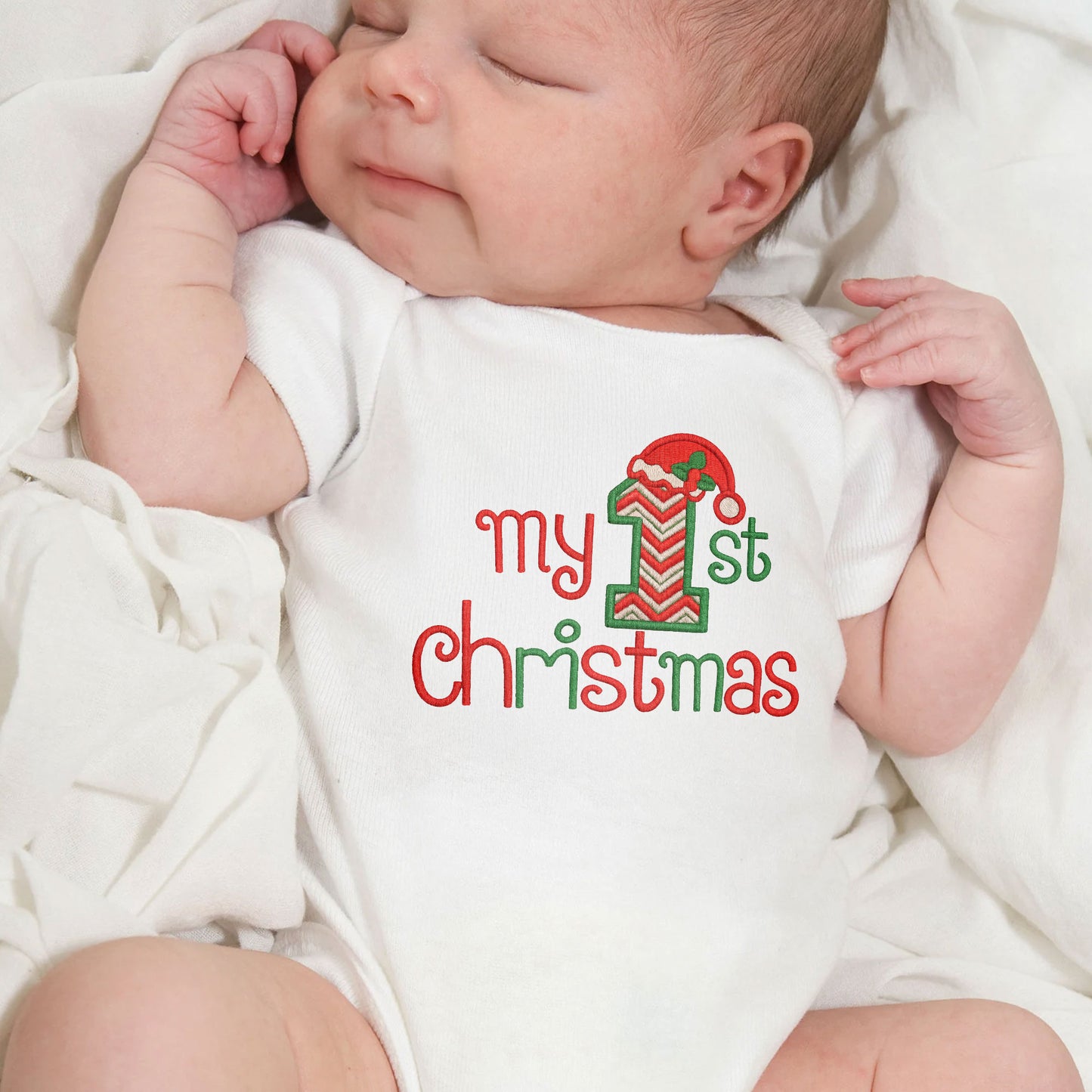 My 1St Christmas, Candy Cane And Christmas Hat