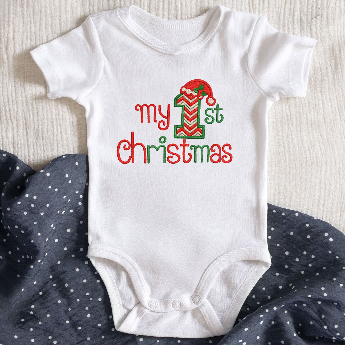 My 1St Christmas, Candy Cane And Christmas Hat