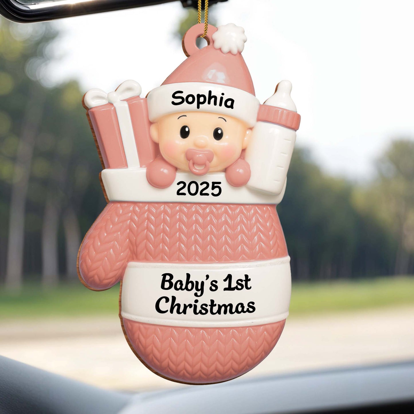 Baby's 1st Christmas, Baby With Gifts And Milk Bottle