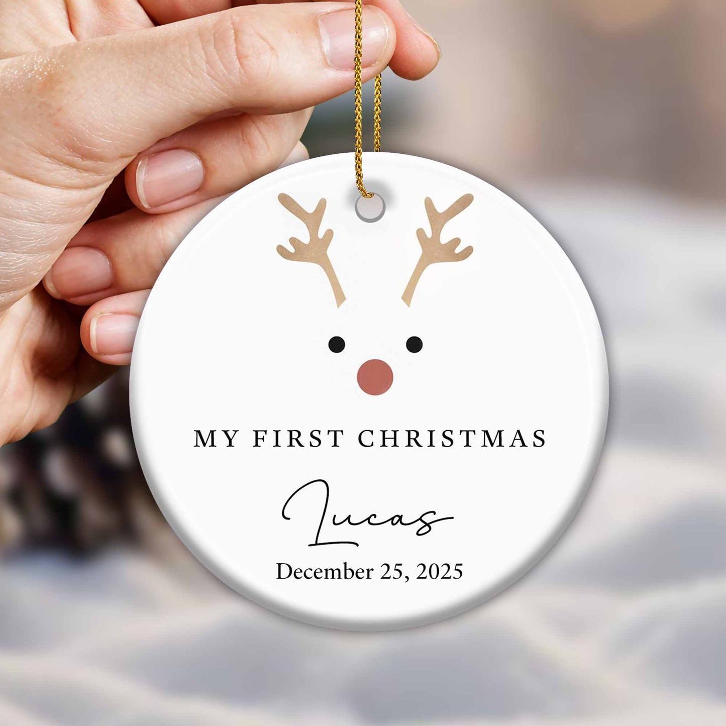 My First Christmas, Cute Reindeer Face