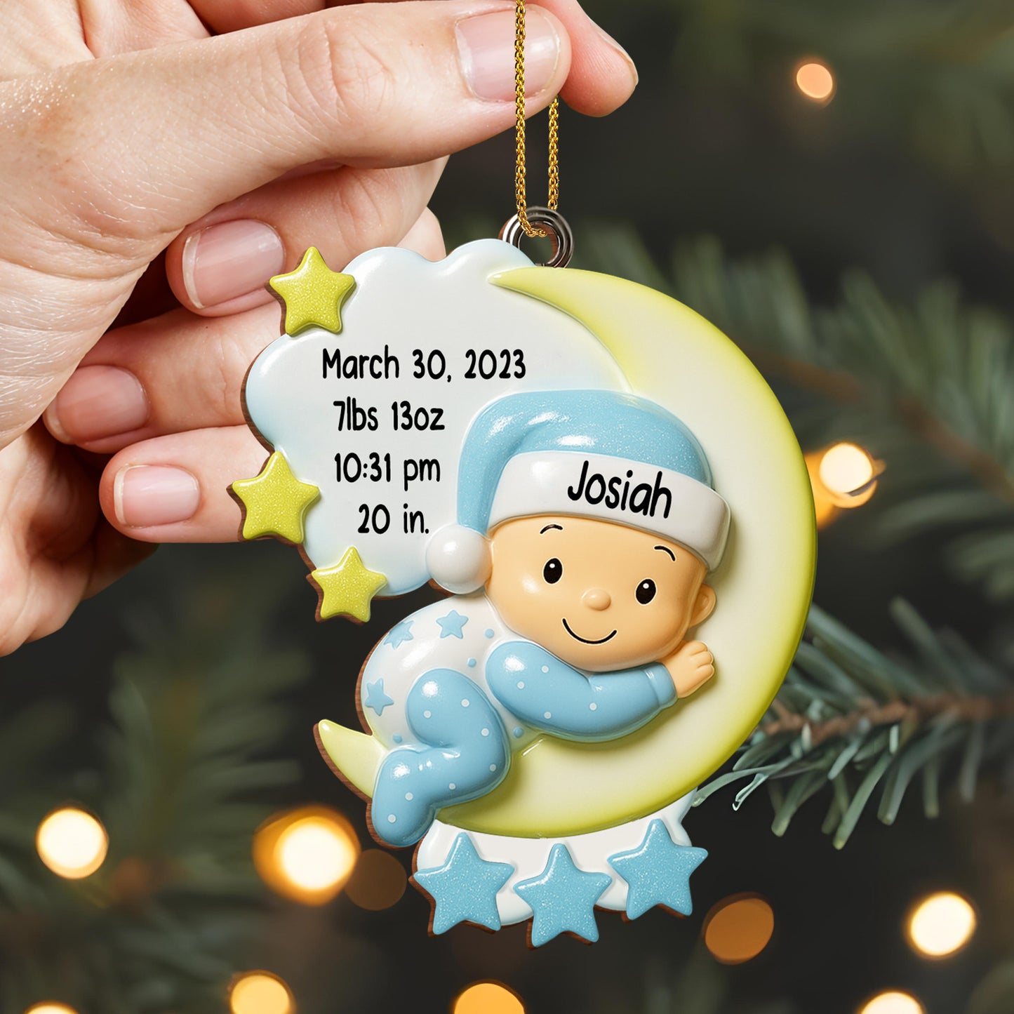 Celebrate Your Little Star's Special Moments - Personalized Custom Wood Ornament, Custom Shaped - KID194_WDO