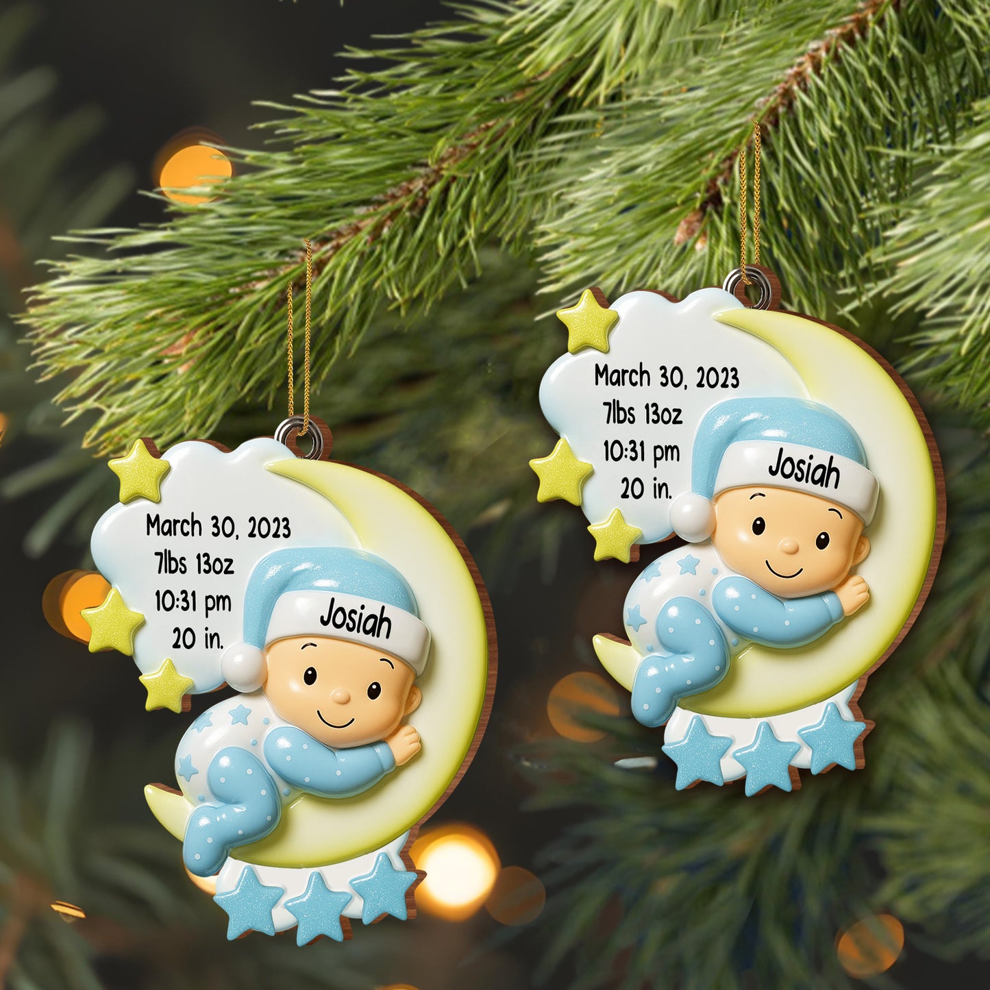 Celebrate Your Little Star's Special Moments - Personalized Custom Wood Ornament, Custom Shaped - KID194_WDO