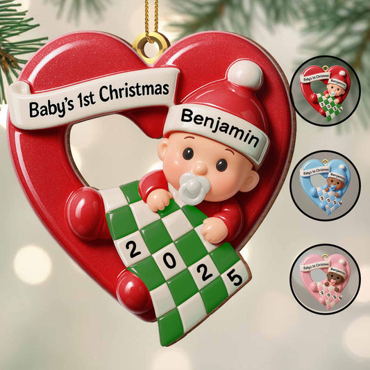 Baby's 1st Christmas Heart And Baby