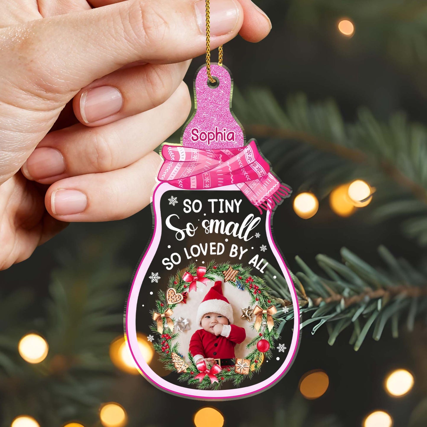 So Tiny So Small So Loved By All, Baby's First Christmas - Personalized Custom Acrylic Ornament, Christmas Gift - KID215_ACO