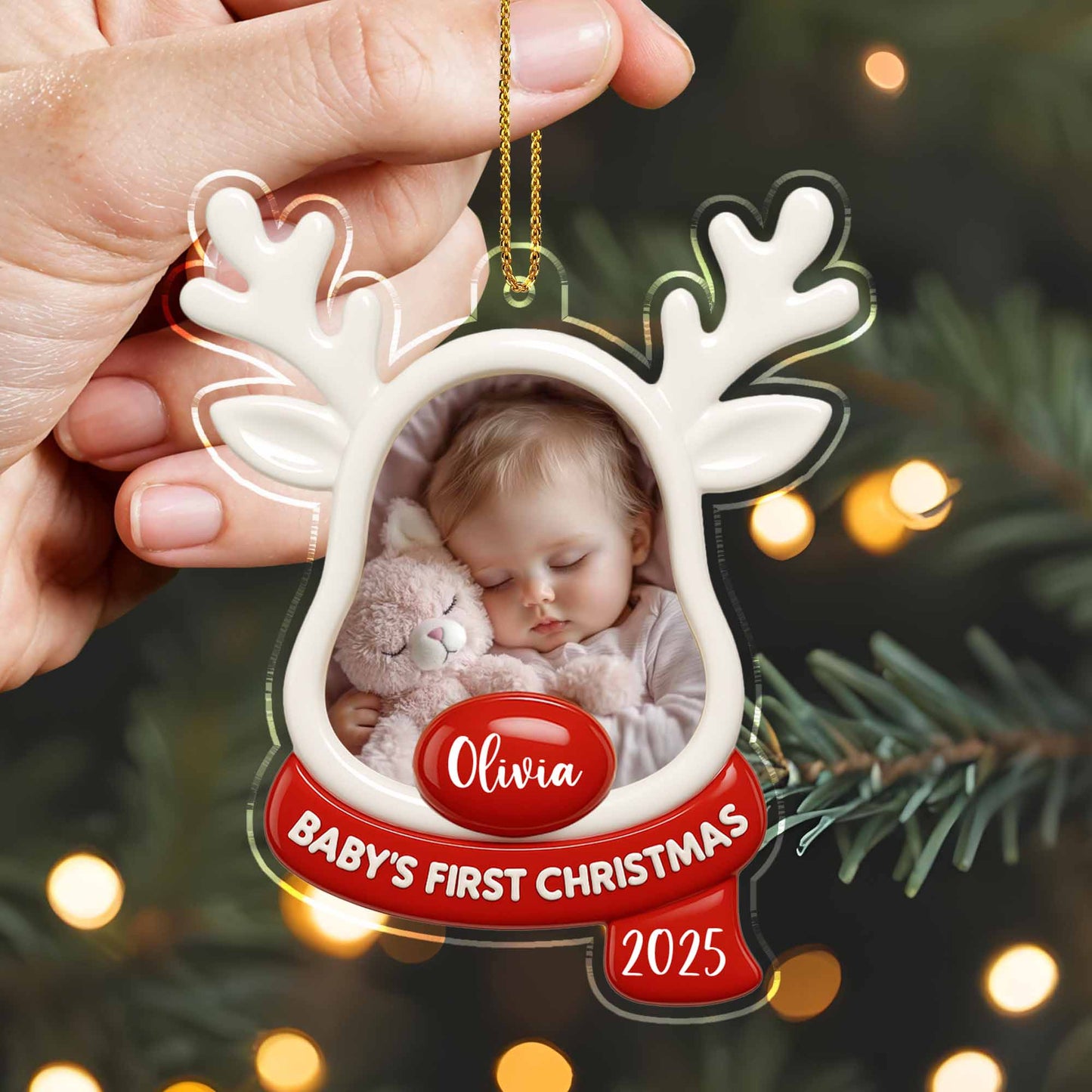 Baby's First Christmas, Teddy Bear and Reindeer