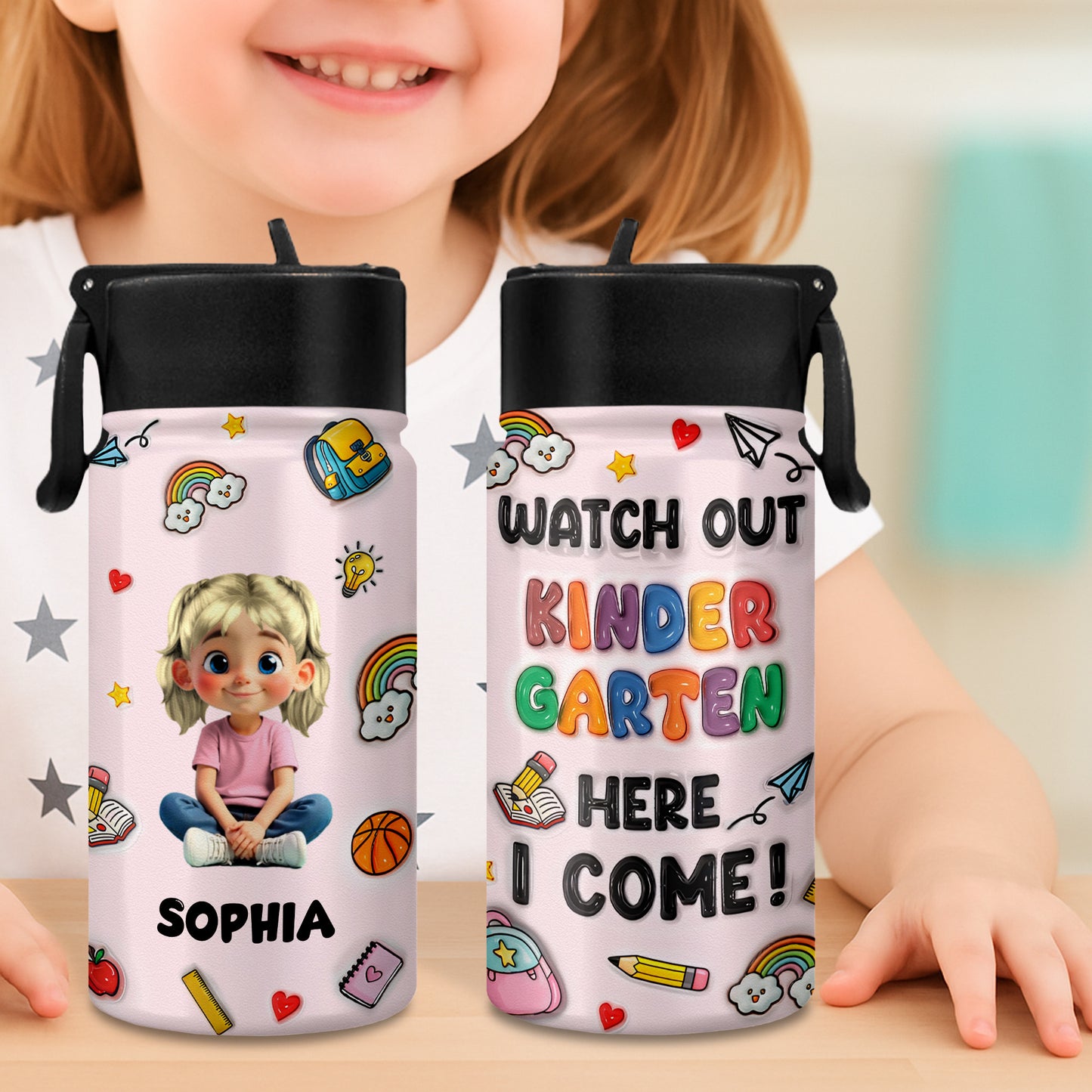 Watch Out Kindergarten Here I Come Rainbow and Stars