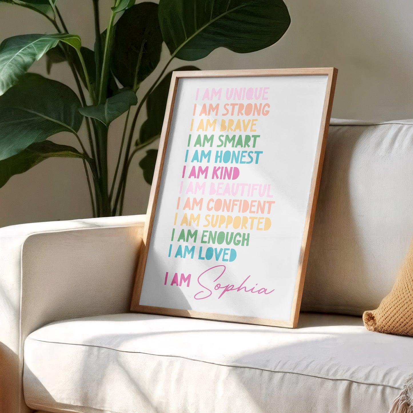 I Am Unique, I Am Strong, Inspirational Words Poster