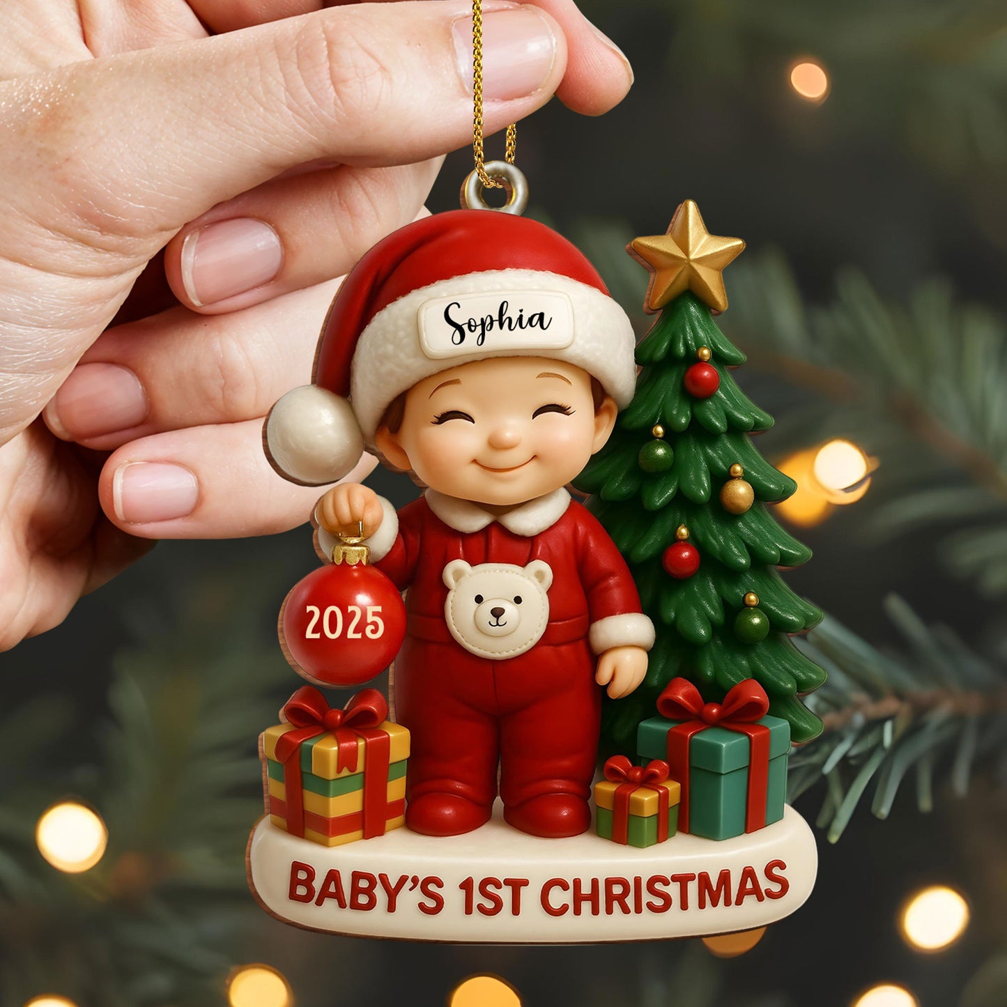 Baby’s 1st Christmas With Tree and Gifts