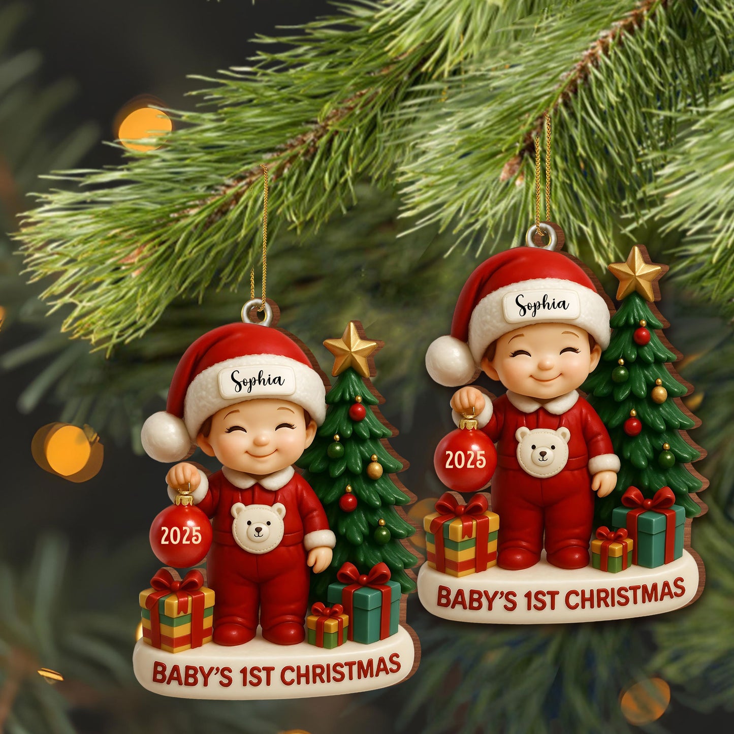 Baby’s 1st Christmas With Tree and Gifts