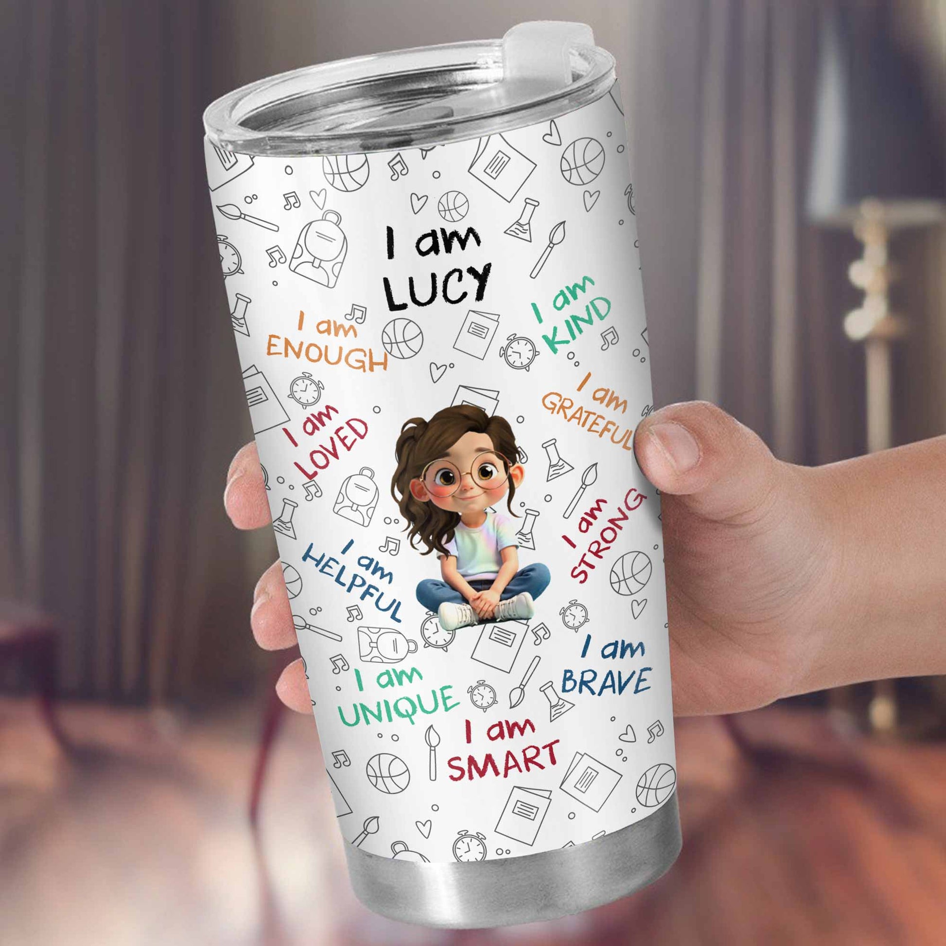 I Am Strong, Loved, Brave, Positive Affirmations Design