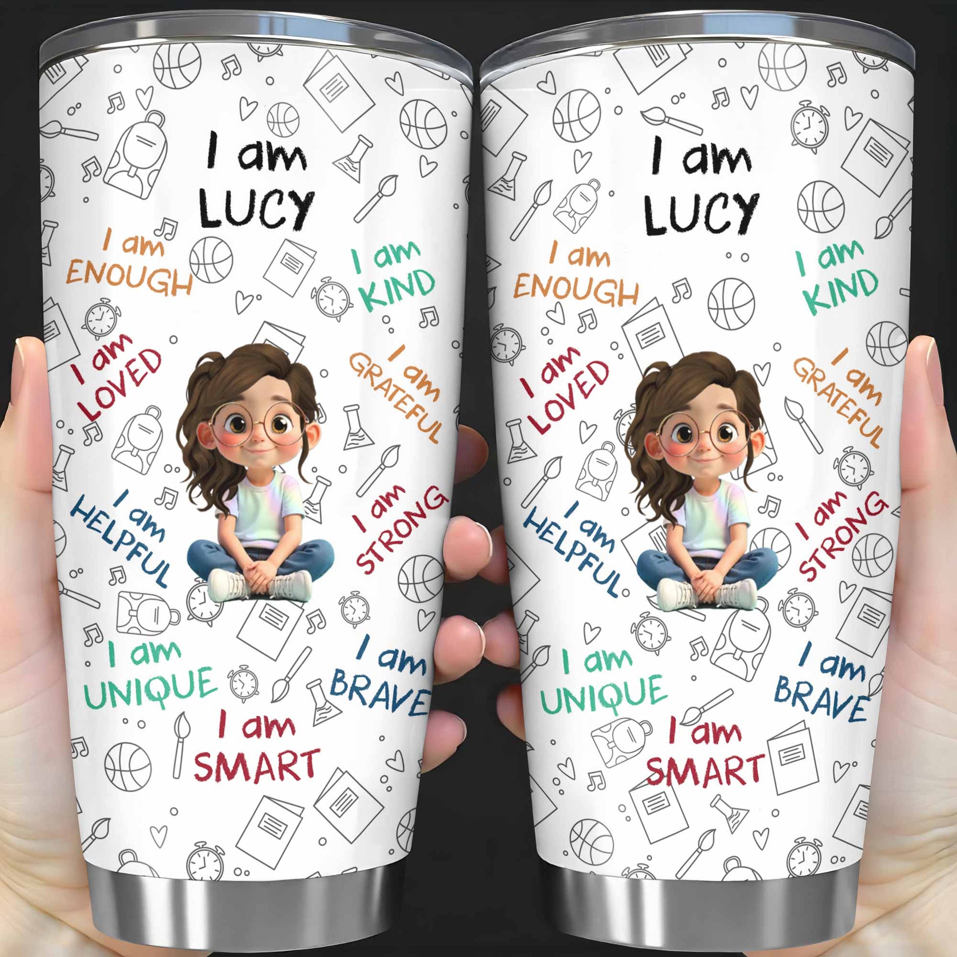 I Am Strong, Loved, Brave, Positive Affirmations Design