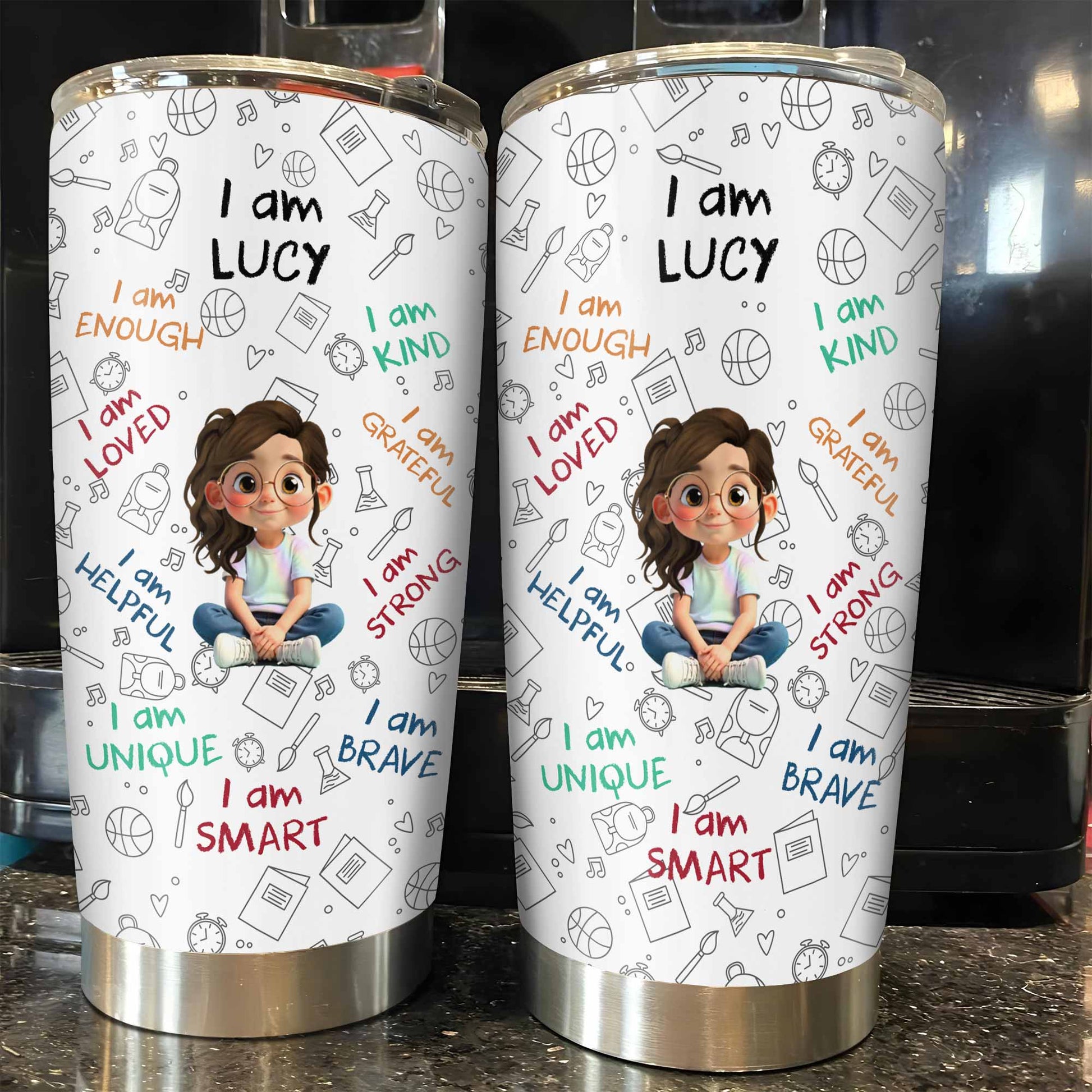 I Am Strong, Loved, Brave, Positive Affirmations Design