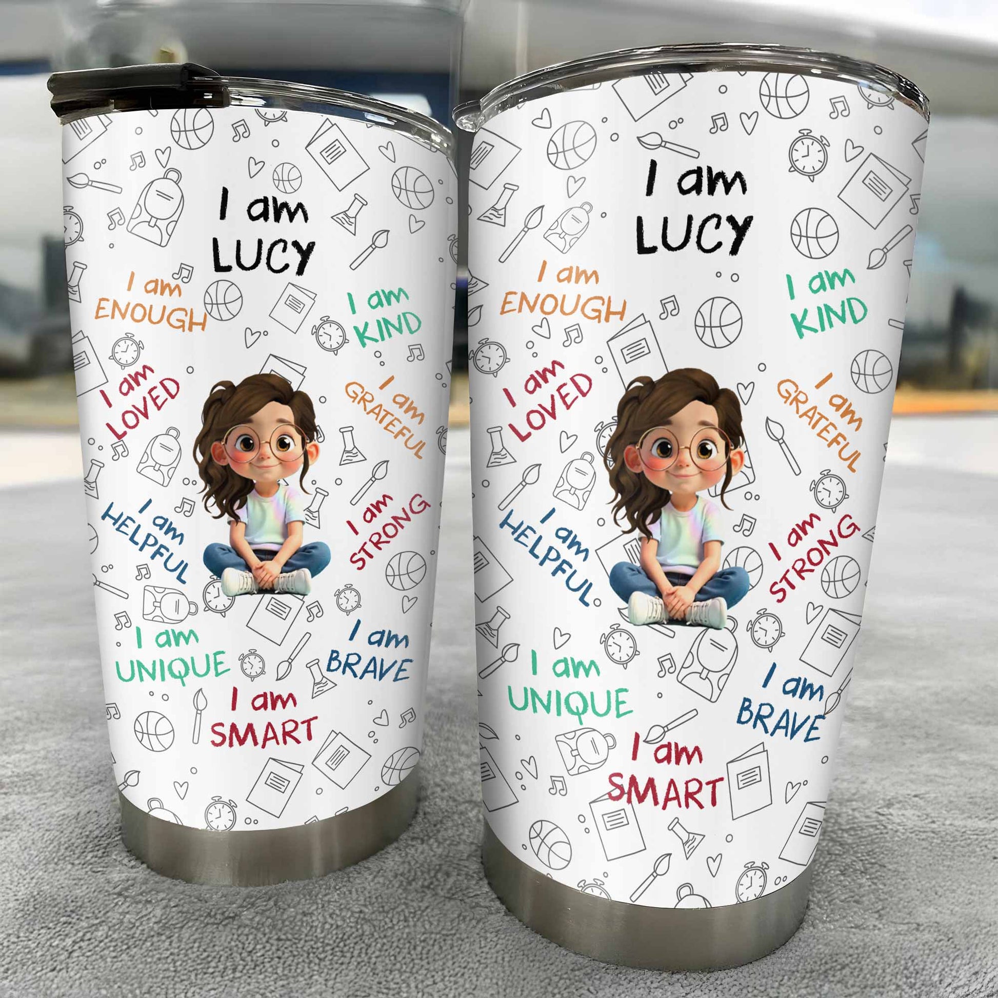 I Am Strong, Loved, Brave, Positive Affirmations Design