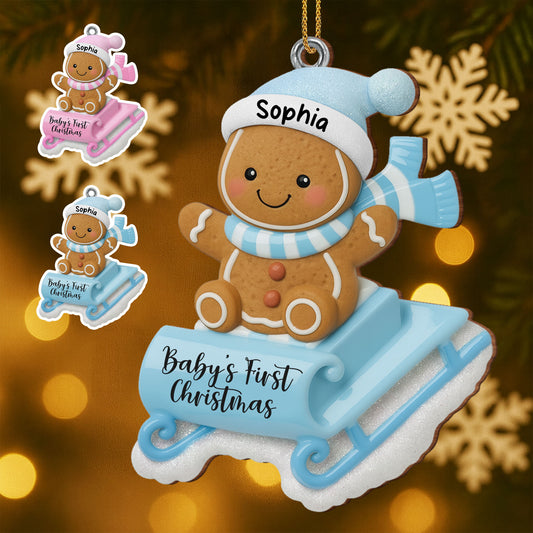 Baby's First Christmas, Gingerbread Man On Sled