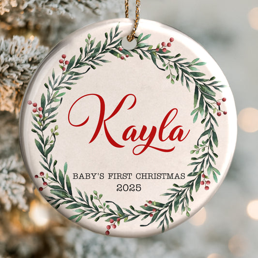 Baby's First Christmas Wreath And Berries